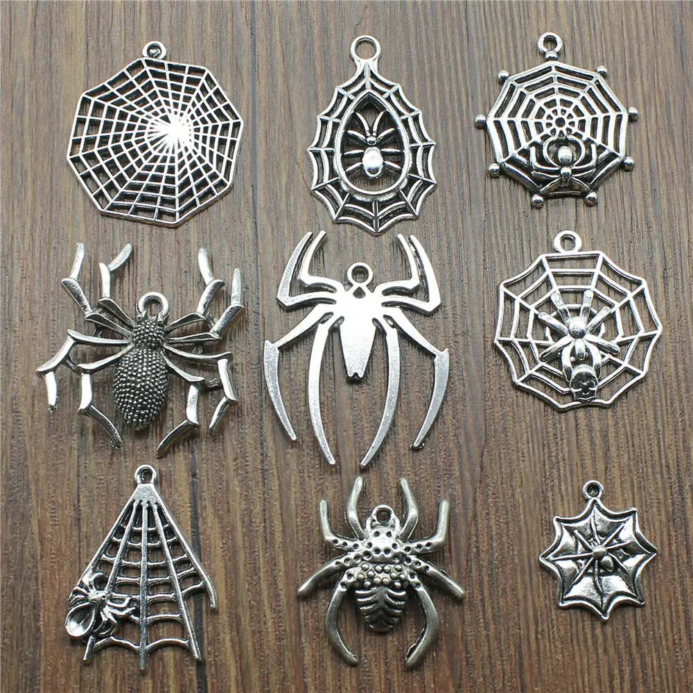 10pcs/lot Antique Silver Color Spider Charm Pendants Jewelry Accessories Spider Cobweb Charms For Jewelry Making
10pcs/lot Antique Silver Color Spider Charm Pendants Jewelry Accessories Spider Cobweb Charms For Jewelry Making