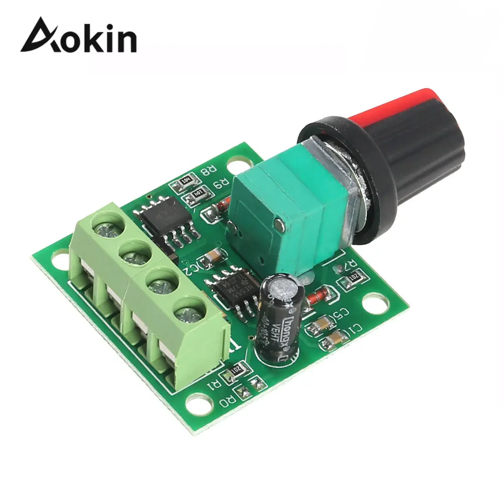 DC motor speed regulator, 1.8V, 3V, 5V, 6V, 12V, 2A, speed control switch, switch function, 1803BK module board
DC motor speed regulator, 1.8V, 3V, 5V, 6V, 12V, 2A, speed control switch, switch function, 1803BK module board