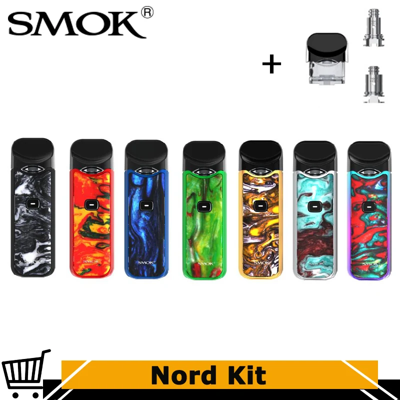 

Original Smok Nord Pod Starter Kit with 1100mAh Battery 3ML Cartridge Atomizer with Nord Mesh coil Electronic Cigarette Vape