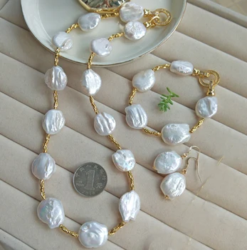 Women real big Natural pearl earrings necklace bracelet three piece super large Baroque special-shaped pearl jewelry SET
Women real big Natural pearl earrings necklace bracelet three piece super large Baroque special-shaped pearl jewelry SET