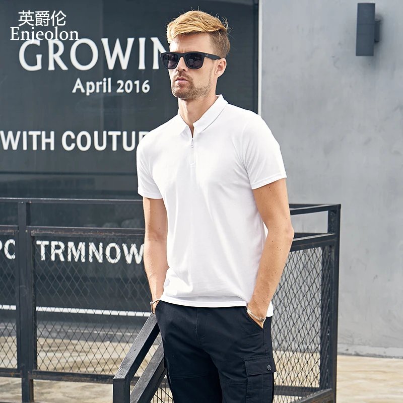 Enjeolon brand Mens casual short sleeve polo Shirts men cotton solid polo shirt black Clothing for men Tops Tee T8099
Enjeolon brand Mens casual short sleeve polo Shirts men cotton solid polo shirt black Clothing for men Tops Tee T8099