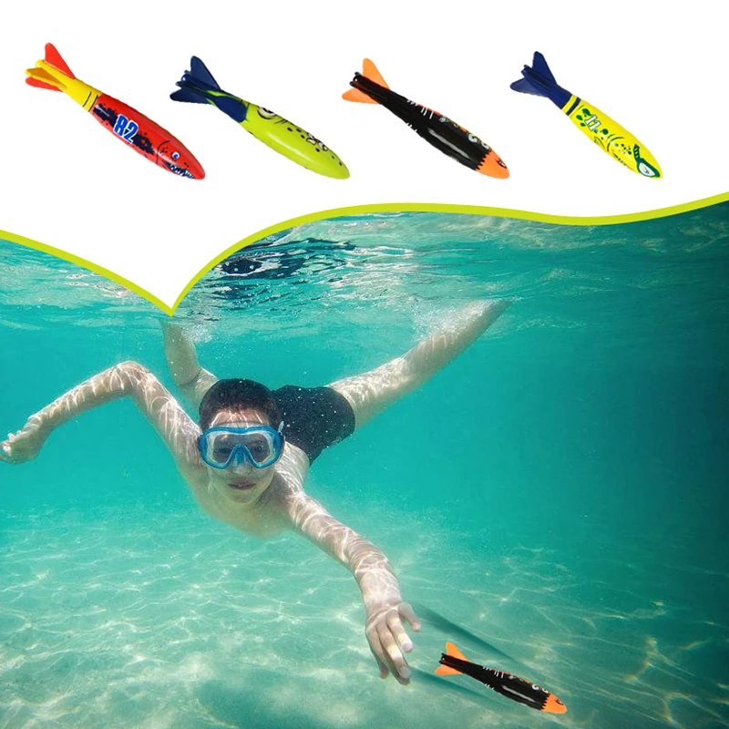 4 Pcs/Pack Torpedo Rocket Throwing Toy Swimming Pool Diving Game Summer Torpedoes Bandits Children Underwater Dive Sticks Toy
4 Pcs/Pack Torpedo Rocket Throwing Toy Swimming Pool Diving Game Summer Torpedoes Bandits Children Underwater Dive Sticks Toy