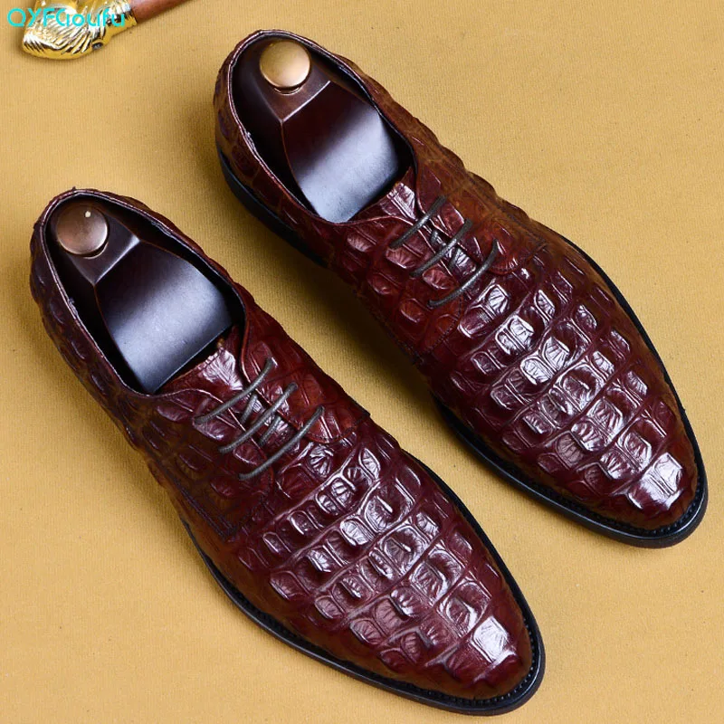 QYFCIOUFU Crocodile Pattern Genuine Leather Men Oxford Shoes Pointed Toe Men Dress Shoes Big Size Lace Up Formal Shoes US 11.5
QYFCIOUFU Crocodile Pattern Genuine Leather Men Oxford Shoes Pointed Toe Men Dress Shoes Big Size Lace Up Formal Shoes US 11.5