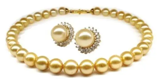 Free Shipping >>>>>elegant 10-11mm south seas gold pearl necklace18inch earrings 
Free Shipping >>>>>elegant 10-11mm south seas gold pearl necklace18inch earrings