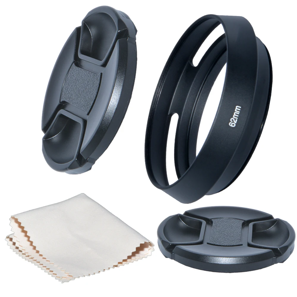 Just Now 62mm Camera Tilted Vented Metal Lens Hood+Cleaning Cloth+2pcs Lens Cap for Standard Thread Lens for Nikon for Canon
Just Now 62mm Camera Tilted Vented Metal Lens Hood+Cleaning Cloth+2pcs Lens Cap for Standard Thread Lens for Nikon for Canon