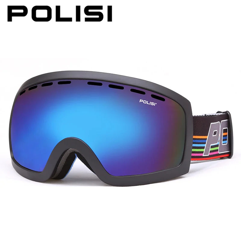 Полиза зимние противотуманные очки для снегохода UV400 двухслойные синие линзы