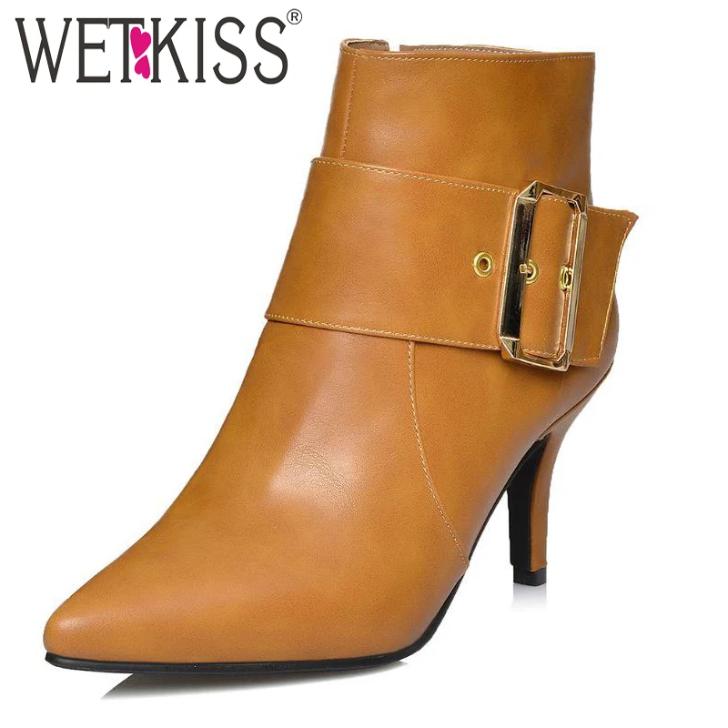 2016 New Arrive Ankle Boots Add Fur Autumn Winter Boots Buckle Charm Spike High Heels Lady's Shoes Sexy Pointed Toe Shoes Woman
2016 New Arrive Ankle Boots Add Fur Autumn Winter Boots Buckle Charm Spike High Heels Lady's Shoes Sexy Pointed Toe Shoes Woman