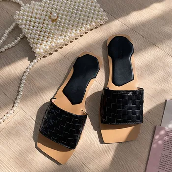 Black Leather Square Toe Flat Slippers Open Toe Comfortable Summer Beach Shoes Women Slides
Black Leather Square Toe Flat Slippers Open Toe Comfortable Summer Beach Shoes Women Slides