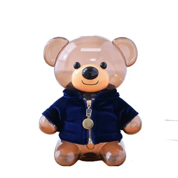 Creative Children Coin Piggy Bank Money Box Cartoon Clothes Bear Plastic Transparent Piggy Bank Home Decoration Accessories R691
Creative Children Coin Piggy Bank Money Box Cartoon Clothes Bear Plastic Transparent Piggy Bank Home Decoration Accessories R691