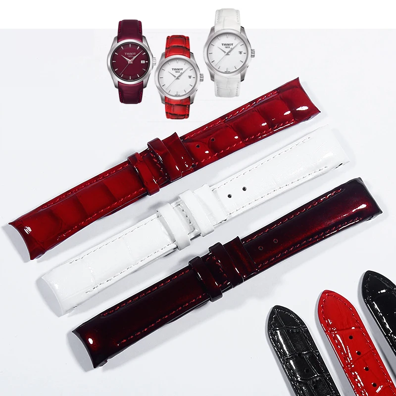 Ремешок для часов из телячьей кожи с пряжкой Tissot1 T035 красные белые черные серые 18
