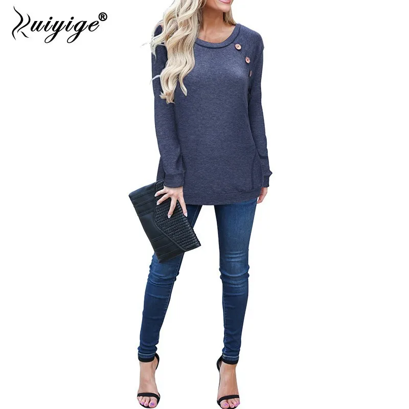 Ruiyige 2018 Autumn New Fashion T Shirt Women Pockets Long Sleeve Casual O Neck T-shirt Plus Size Tops Ladies Tee Shirt Femme
Ruiyige 2018 Autumn New Fashion T Shirt Women Pockets Long Sleeve Casual O Neck T-shirt Plus Size Tops Ladies Tee Shirt Femme