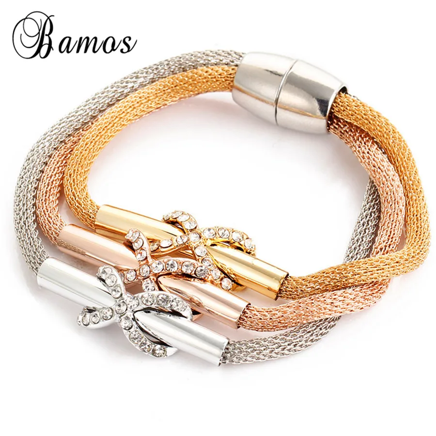Bamos New Vintage Multi-Color Three Layer Bow Shape Bracelets For Women Stylish Crystal Beach Female Rope Chain Bracelet SMT1225
Bamos New Vintage Multi-Color Three Layer Bow Shape Bracelets For Women Stylish Crystal Beach Female Rope Chain Bracelet SMT1225