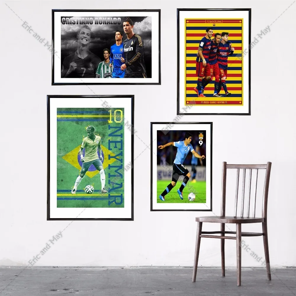 Image Messi Soccer Vintage Canvas Art Print Painting Poster Wall Pictures For Room Home Decoration Wall Decor Silk Fabric No Frame