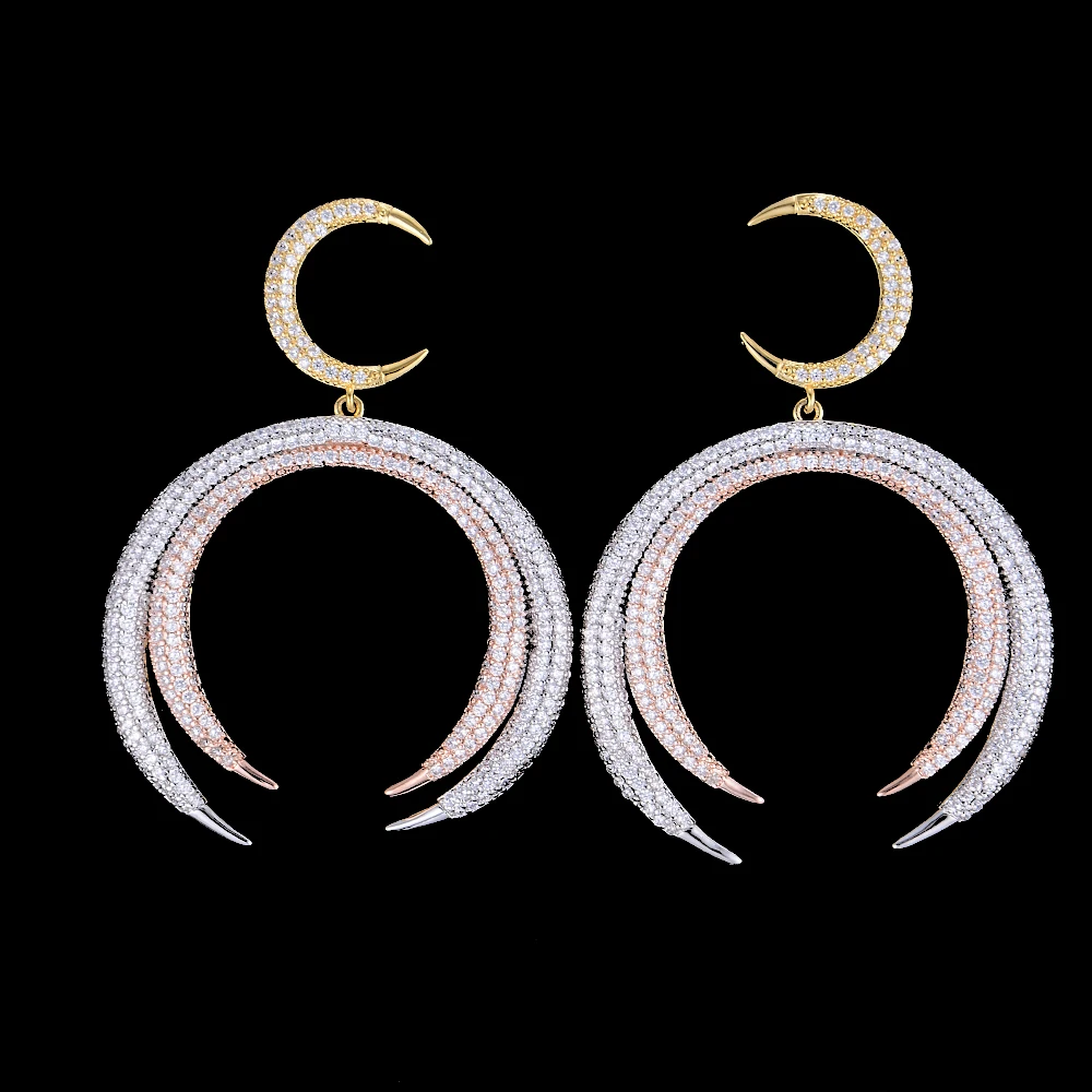 missvikki Moon Drop Earrings Rhinestone Punk Earrings for Women Jewelry Boho Vintage Statement Earrings Full Cubic Zirconia 
missvikki Moon Drop Earrings Rhinestone Punk Earrings for Women Jewelry Boho Vintage Statement Earrings Full Cubic Zirconia