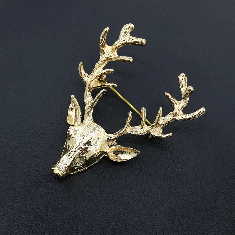 

Deer Brooch Pins Gold Color Elk Brooches Collar Pin Lapel Hijab Badges Fashion Jewelry Women Men Accessories For Clothes Scarf