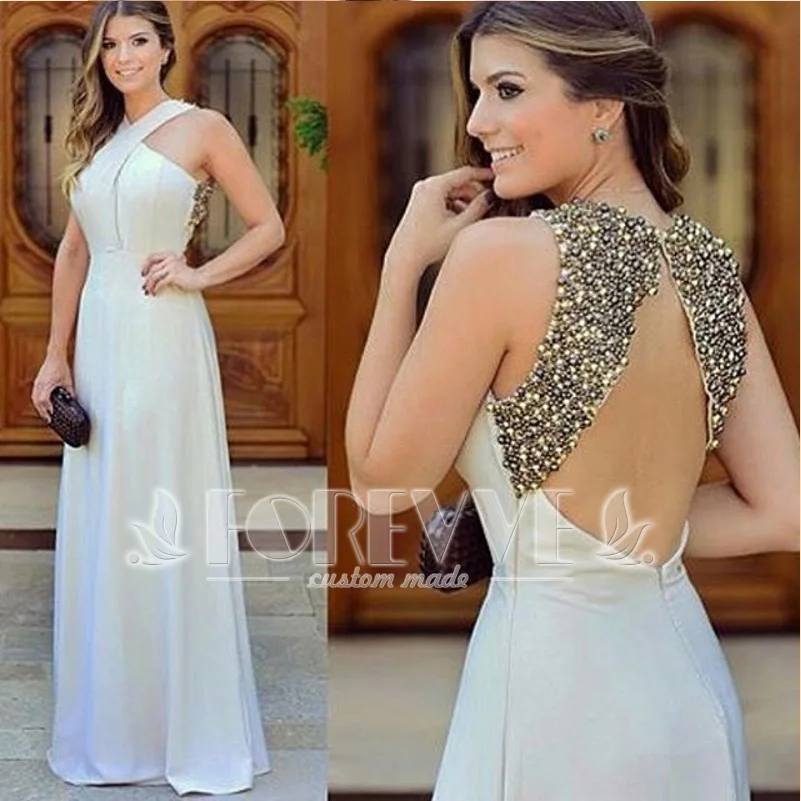 Elegant Ivory Satin Beaded Evening Dresses Long Abendkleider 2019 Backless A-Line Formal Dress Evening Gown Robe De Soiree
Elegant Ivory Satin Beaded Evening Dresses Long Abendkleider 2019 Backless A-Line Formal Dress Evening Gown Robe De Soiree