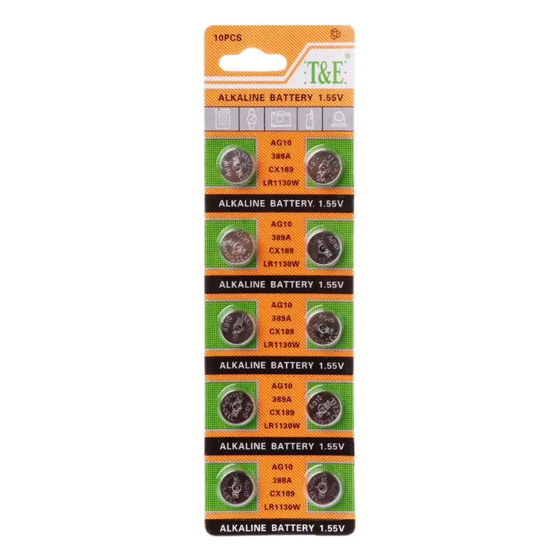 10PCS Button Coin Cell Battery AG10 1.5V Watch Batteries SR54 389 189 LR1130 SR1130 Toys Control Remote
10PCS Button Coin Cell Battery AG10 1.5V Watch Batteries SR54 389 189 LR1130 SR1130 Toys Control Remote