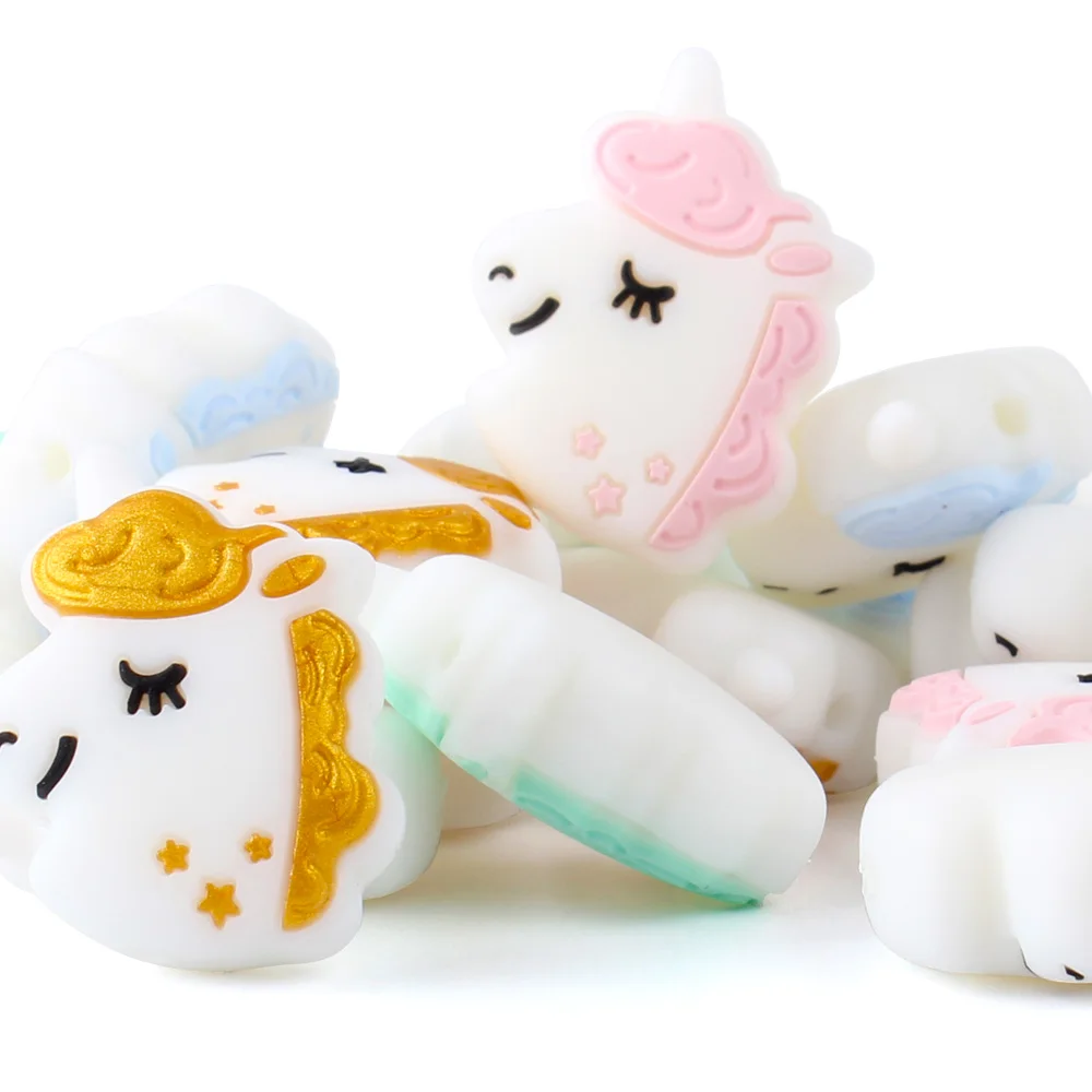 28mm 100pcs Silicone Beads cute unicorn Silicone Teething Beads Accessories silicone rodent Making Necklace Pendant Baby Product
28mm 100pcs Silicone Beads cute unicorn Silicone Teething Beads Accessories silicone rodent Making Necklace Pendant Baby Product