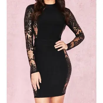 Hot style winter celebrity laec mini O-neck full black backless sexy pub party bodycon women bandage dresses wholesale
Hot style winter celebrity laec mini O-neck full black backless sexy pub party bodycon women bandage dresses wholesale