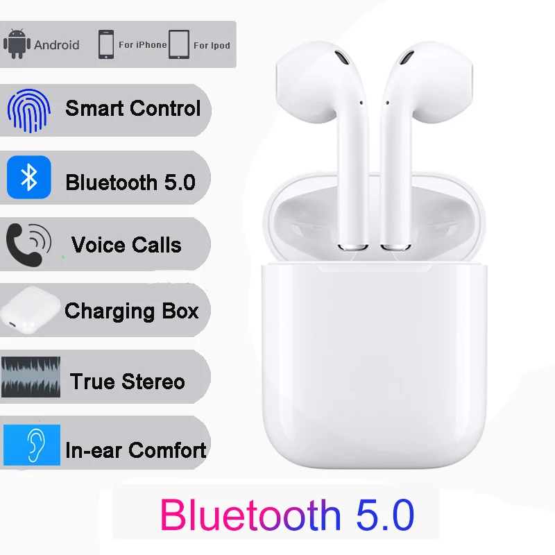 i12 TWS Bluetooth 5.0 Wireless Earphones Stereo Bluetooth Headset with Charging Box For iPhone 6s X Huawei Xiaomi mi9 headset
i12 TWS Bluetooth 5.0 Wireless Earphones Stereo Bluetooth Headset with Charging Box For iPhone 6s X Huawei Xiaomi mi9 headset
