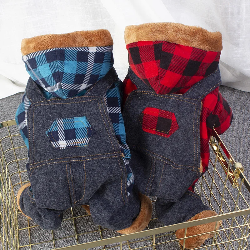 Plaid Thick Snow Pet Overall Dog Clothes Winter Puppy Clothing Warm Red Blue Pink Animal Hoodie Coat Jeans Jumpsuit For Small
Plaid Thick Snow Pet Overall Dog Clothes Winter Puppy Clothing Warm Red Blue Pink Animal Hoodie Coat Jeans Jumpsuit For Small