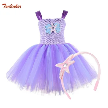 Mermaid Costume Princess Tutu Dress With Hair Band Blue Purple The Sea Shell Tulle Girl Fancy Party Dress Kids Halloween Costume
Mermaid Costume Princess Tutu Dress With Hair Band Blue Purple The Sea Shell Tulle Girl Fancy Party Dress Kids Halloween Costume