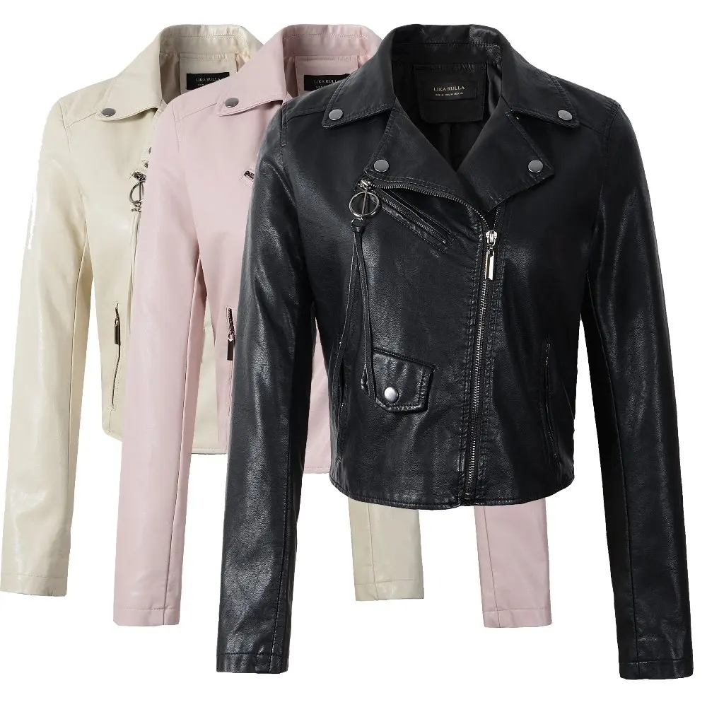 New 2019 Women's Winter Autumn New Clothing Brand Fashion Slim Pink Beige Black Long-sleeved Faux Leather Jackets Women jacket
New 2019 Women's Winter Autumn New Clothing Brand Fashion Slim Pink Beige Black Long-sleeved Faux Leather Jackets Women jacket