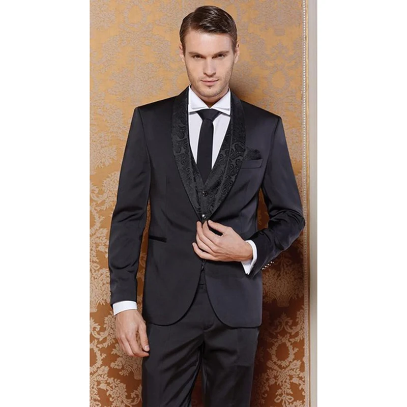 New Groom Tuxedo Black Groomsmen Shawl Lapel Wedding/Dinner Suits for men 2017 Best Bridegroom mens suit (Jacket+Pants+Vest)
New Groom Tuxedo Black Groomsmen Shawl Lapel Wedding/Dinner Suits for men 2017 Best Bridegroom mens suit (Jacket+Pants+Vest)