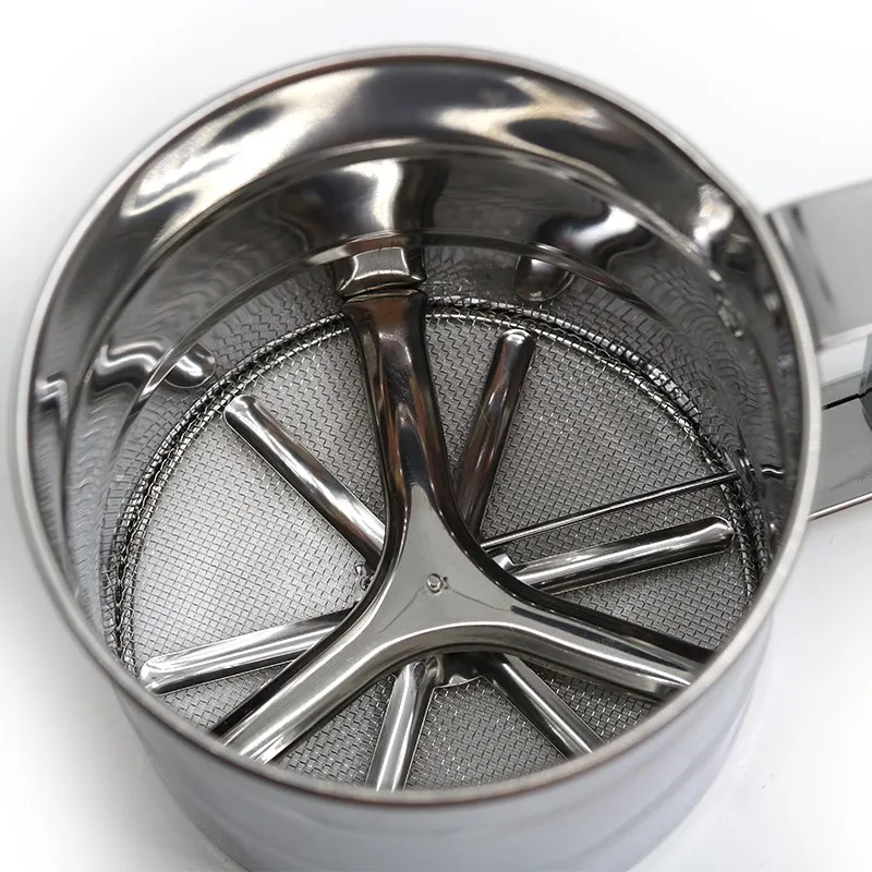 High Quality Stainless Steel Mesh Flour Sifter Mechanical Baking Icing Sugar Shaker Sieve Cup Shape Bakeware Baking Pastry Tools
High Quality Stainless Steel Mesh Flour Sifter Mechanical Baking Icing Sugar Shaker Sieve Cup Shape Bakeware Baking Pastry Tools