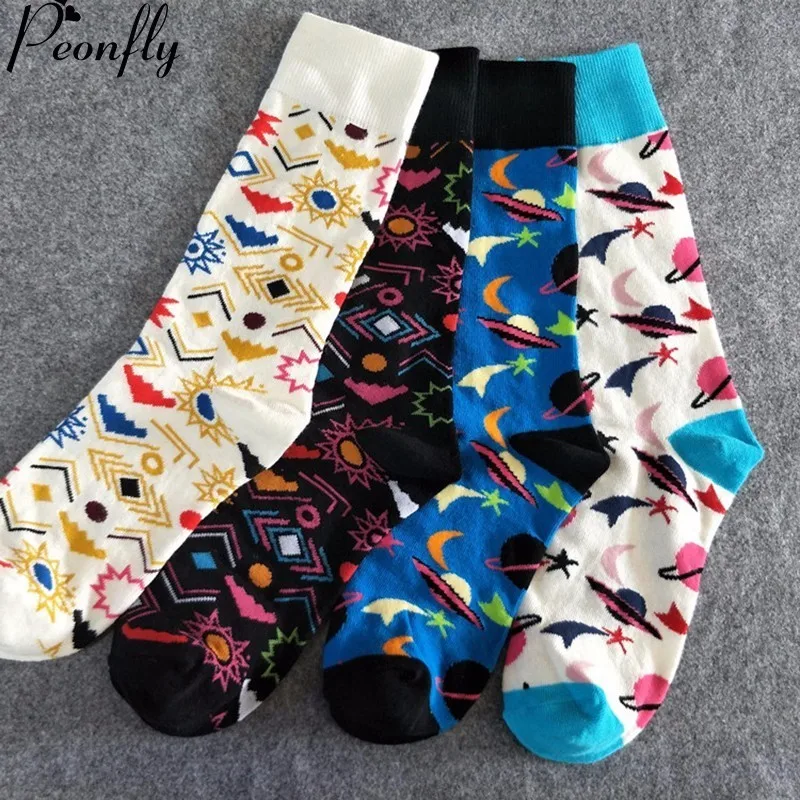 PEONFLY Women Men Crew Socks Happy Socks Universal Symbol series Pattern Novelty Funny Socks Breathable Comfortable 4pairs/lot
PEONFLY Women Men Crew Socks Happy Socks Universal Symbol series Pattern Novelty Funny Socks Breathable Comfortable 4pairs/lot