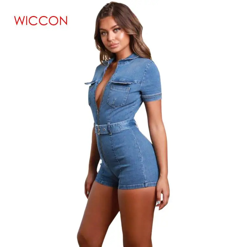 Zipper Pockets Summer Jumpsuit Romper Casual Jeans Female Fashion Party Club Overalls Denim Jumpsuit Belt Women Playsuit
Zipper Pockets Summer Jumpsuit Romper Casual Jeans Female Fashion Party Club Overalls Denim Jumpsuit Belt Women Playsuit