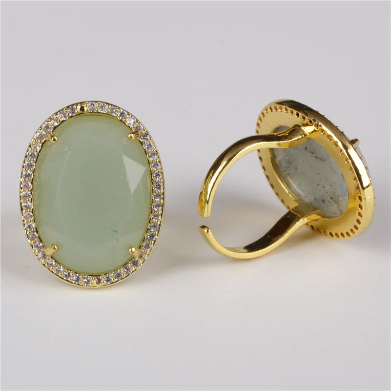oval cut faceted tender green aventurine stone bead charm pave white cz crystal rim cycle open finger gold ring cuff for women
oval cut faceted tender green aventurine stone bead charm pave white cz crystal rim cycle open finger gold ring cuff for women