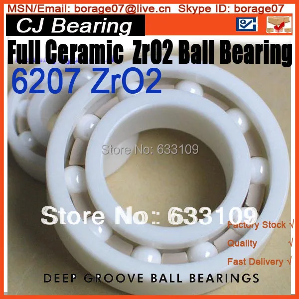 72*35*17mm zro2 6207 full cearamic bearings