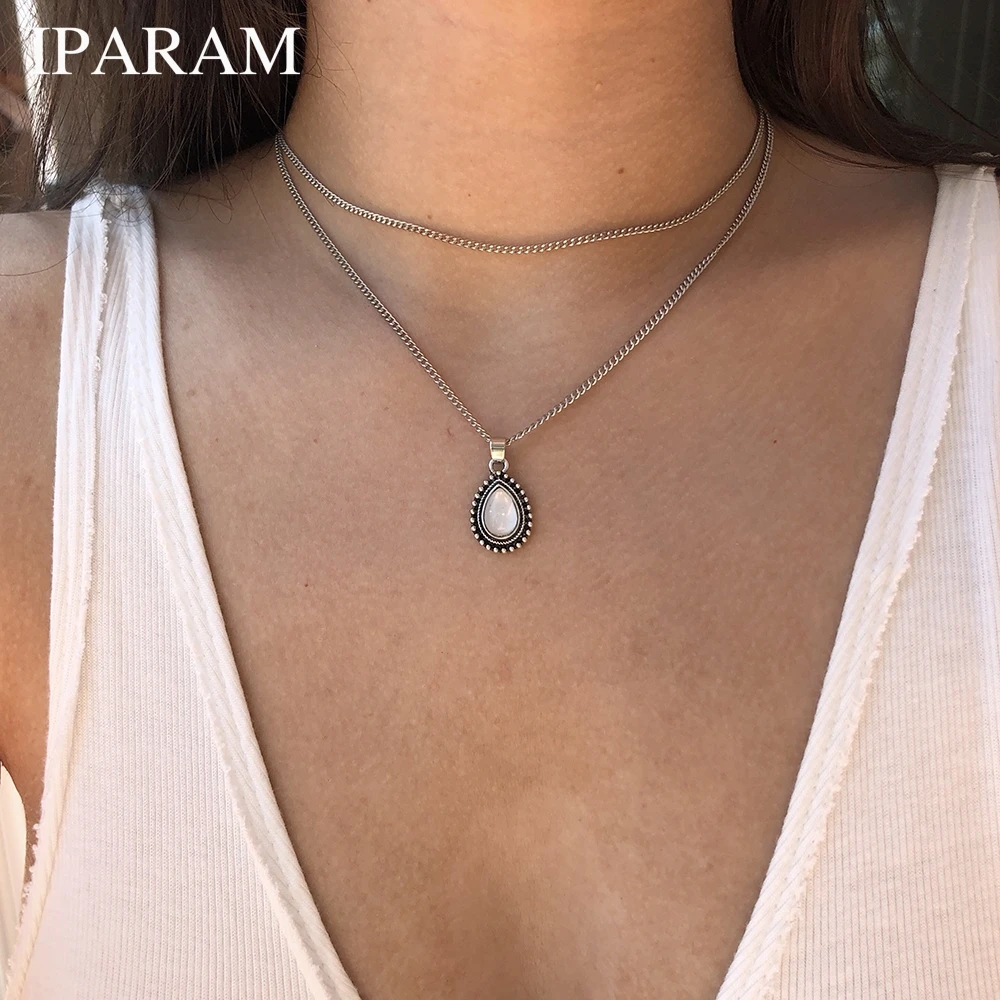 IPARAM 2019 Vintage Double Horn Necklace Crescent Water Drop Necklace Boho Jewelry Minimal Girlfriend Jewelry Gift
IPARAM 2019 Vintage Double Horn Necklace Crescent Water Drop Necklace Boho Jewelry Minimal Girlfriend Jewelry Gift