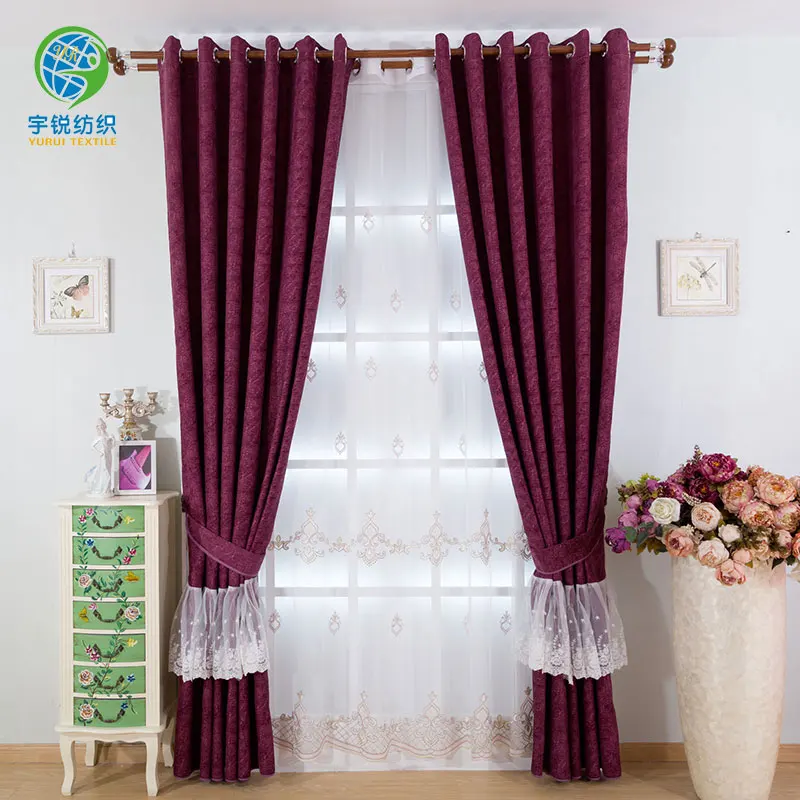 Embroidered Damask Curtains For Living Room Luxury Jacquard