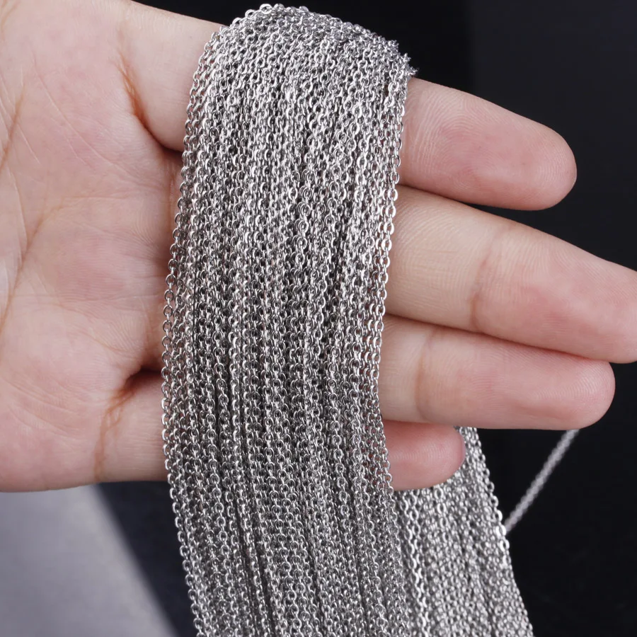 1.5mm Hot Sell Jewelry Women's Wholesale Bulk Silver Stainless Steel Welding Strong Thin Rolo O Link Chain in Meters
1.5mm Hot Sell Jewelry Women's Wholesale Bulk Silver Stainless Steel Welding Strong Thin Rolo O Link Chain in Meters