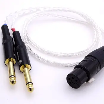8 Cores 5N PCOCC silver plated 4-pin xlr female balanced to Dual 1/4 6.35mm Male TRS Audio balanced headphone extension cable
8 Cores 5N PCOCC silver plated 4-pin xlr female balanced to Dual 1/4 6.35mm Male TRS Audio balanced headphone extension cable