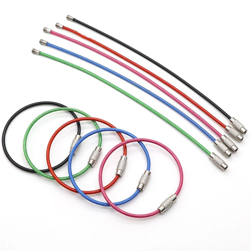 5Pcs Colorful EDC Keychain Stainless Steel Carabiner Key Holder Outdoor Tools Wire Keyrings Cable Rope Screw Locking Key Chai
5Pcs Colorful EDC Keychain Stainless Steel Carabiner Key Holder Outdoor Tools Wire Keyrings Cable Rope Screw Locking Key Chai