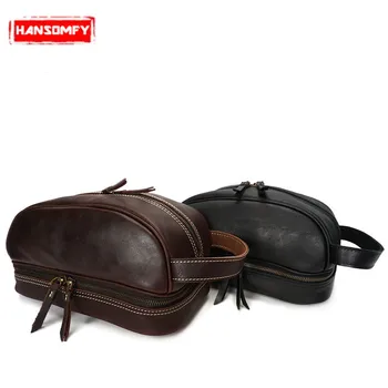 Genuine Leather Men Makeup Oil Package Handmade Zipper Multi-functional Men's Leather Handbag European and American Retro Soft
Genuine Leather Men Makeup Oil Package Handmade Zipper Multi-functional Men's Leather Handbag European and American Retro Soft