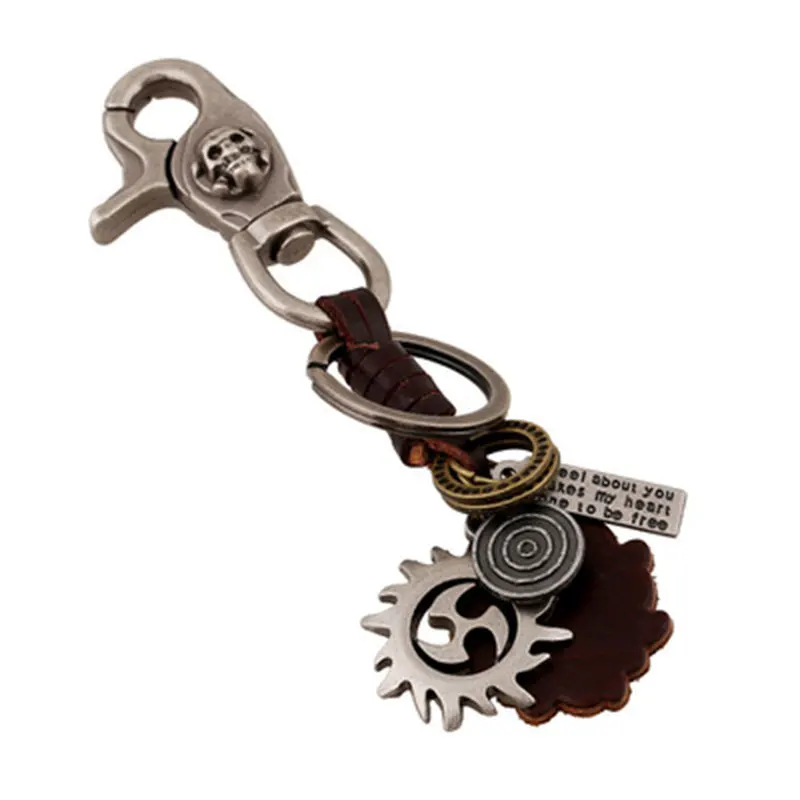Gears Of War Key Chain Genuine Leather Keyrings Skull Key Chains Metal Wheel Gear Charm Holder Keychains For Men Women 6C1488
Gears Of War Key Chain Genuine Leather Keyrings Skull Key Chains Metal Wheel Gear Charm Holder Keychains For Men Women 6C1488