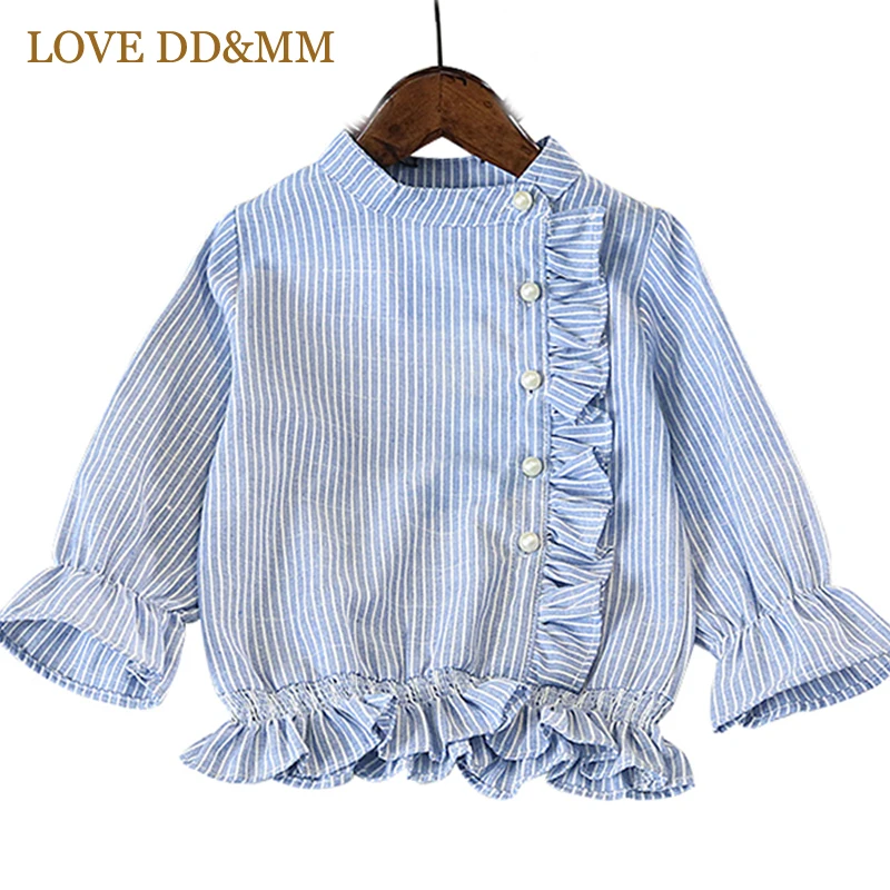 LOVE DD&MM Girls Shirt 2018 Spring New Children's Fashion Striped Fungus Lace Single Breasted Collar Clothes Long-Sleeved Shirt
LOVE DD&MM Girls Shirt 2018 Spring New Children's Fashion Striped Fungus Lace Single Breasted Collar Clothes Long-Sleeved Shirt