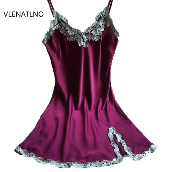 Ladies Sexy Silk Satin Night Dress Sleeveless Nighties V-neck Nightgown Nightdress Lace Sleepwear Nightwear For Women
Ladies Sexy Silk Satin Night Dress Sleeveless Nighties V-neck Nightgown Nightdress Lace Sleepwear Nightwear For Women