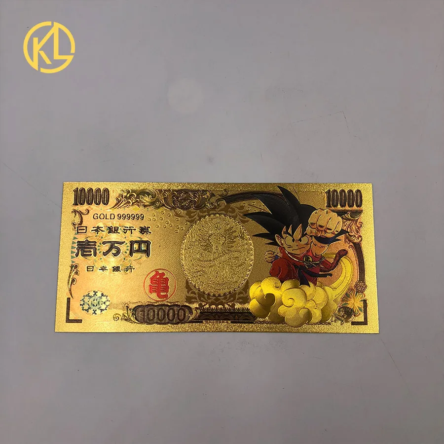 1pc Japan 10000 Yen Bill Paper Money Gold Foil Banknote Qute dragon ball Sun Wukong Gold Plated Banknote Collection Gifts
1pc Japan 10000 Yen Bill Paper Money Gold Foil Banknote Qute dragon ball Sun Wukong Gold Plated Banknote Collection Gifts