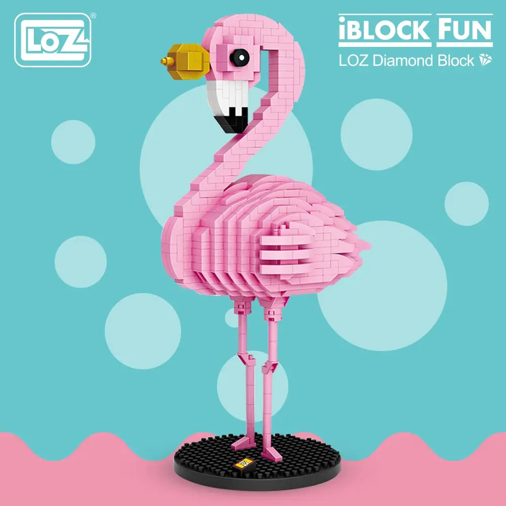 LOZ бриллиантовые блоки стандартная розовая птица экшн-фигурка красочные