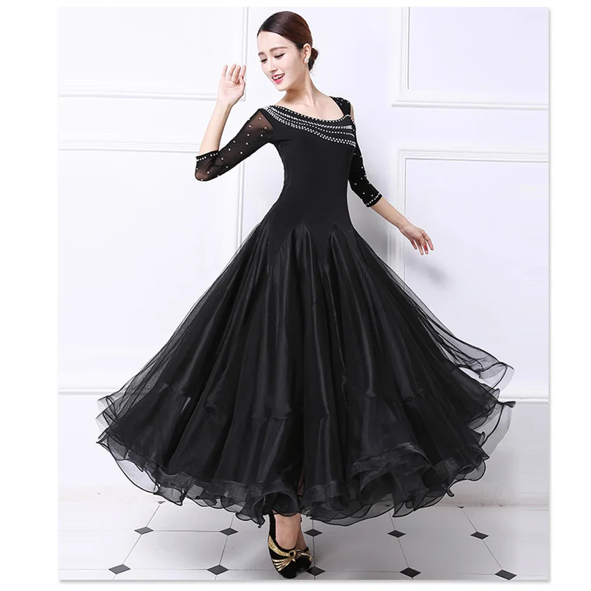 Ballroom Competition Dance Dress Women Tango Flamenco Dancing Costume High Quality Black Middle Sleeve Waltz Ballroom Dresses
Ballroom Competition Dance Dress Women Tango Flamenco Dancing Costume High Quality Black Middle Sleeve Waltz Ballroom Dresses