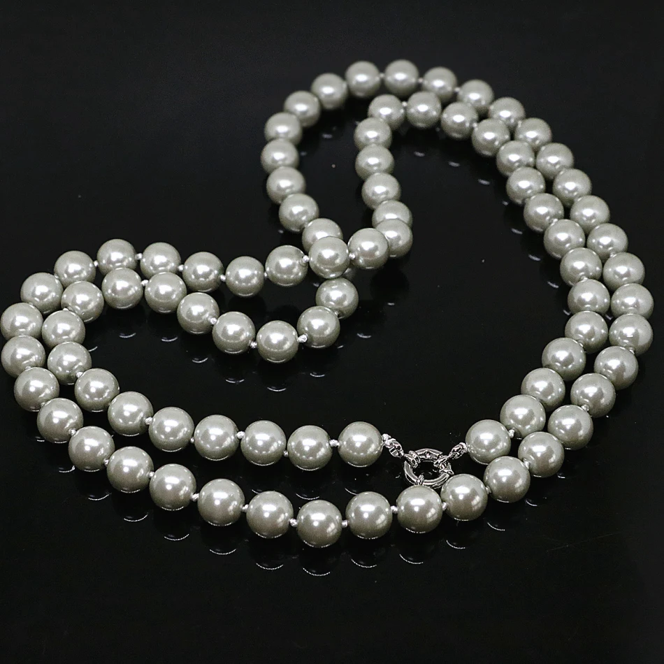 Charms women long necklace silver-color shell simulated-pearl round beads fashion chain jewelry making 8,10,12,14mm 36inch B1502
Charms women long necklace silver-color shell simulated-pearl round beads fashion chain jewelry making 8,10,12,14mm 36inch B1502