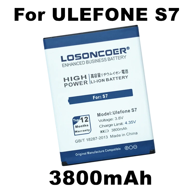 LOSONCOER 3800mAh S7 For Ulefone S7 MTK6580 5.0inch Mobile Phone Battery Batterie Bateria Batteries+Quick Arrive
LOSONCOER 3800mAh S7 For Ulefone S7 MTK6580 5.0inch Mobile Phone Battery Batterie Bateria Batteries+Quick Arrive