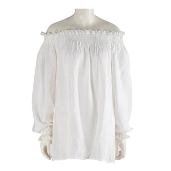 Cotton & Lace Pleated Slash Neck Off Shoulder Top White Long Sleeve Blouse Sexy Club Gothic Corset Shirt Women Shirts Plus Size
Cotton & Lace Pleated Slash Neck Off Shoulder Top White Long Sleeve Blouse Sexy Club Gothic Corset Shirt Women Shirts Plus Size