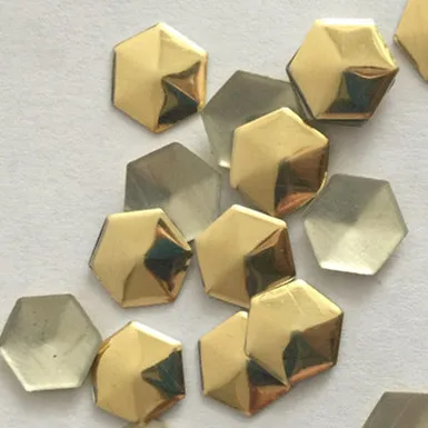 New 10*10mm Gold Aluminium football Hexagon Panel Pressing Hot Fix Fabric Nailhead Rhinestuds DIY Acc decoration 20pc/lot
New 10*10mm Gold Aluminium football Hexagon Panel Pressing Hot Fix Fabric Nailhead Rhinestuds DIY Acc decoration 20pc/lot