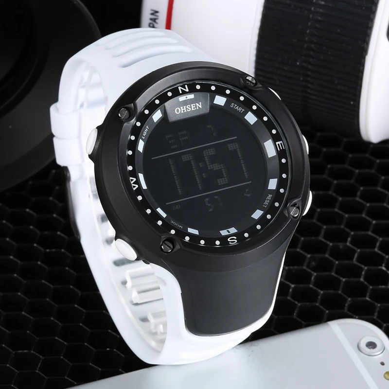OHSEN Brand Fashion LCD Digital Mens Wristwatch 50M Waterproof White Sports Military Hand male Clocks relogio masculino
OHSEN Brand Fashion LCD Digital Mens Wristwatch 50M Waterproof White Sports Military Hand male Clocks relogio masculino